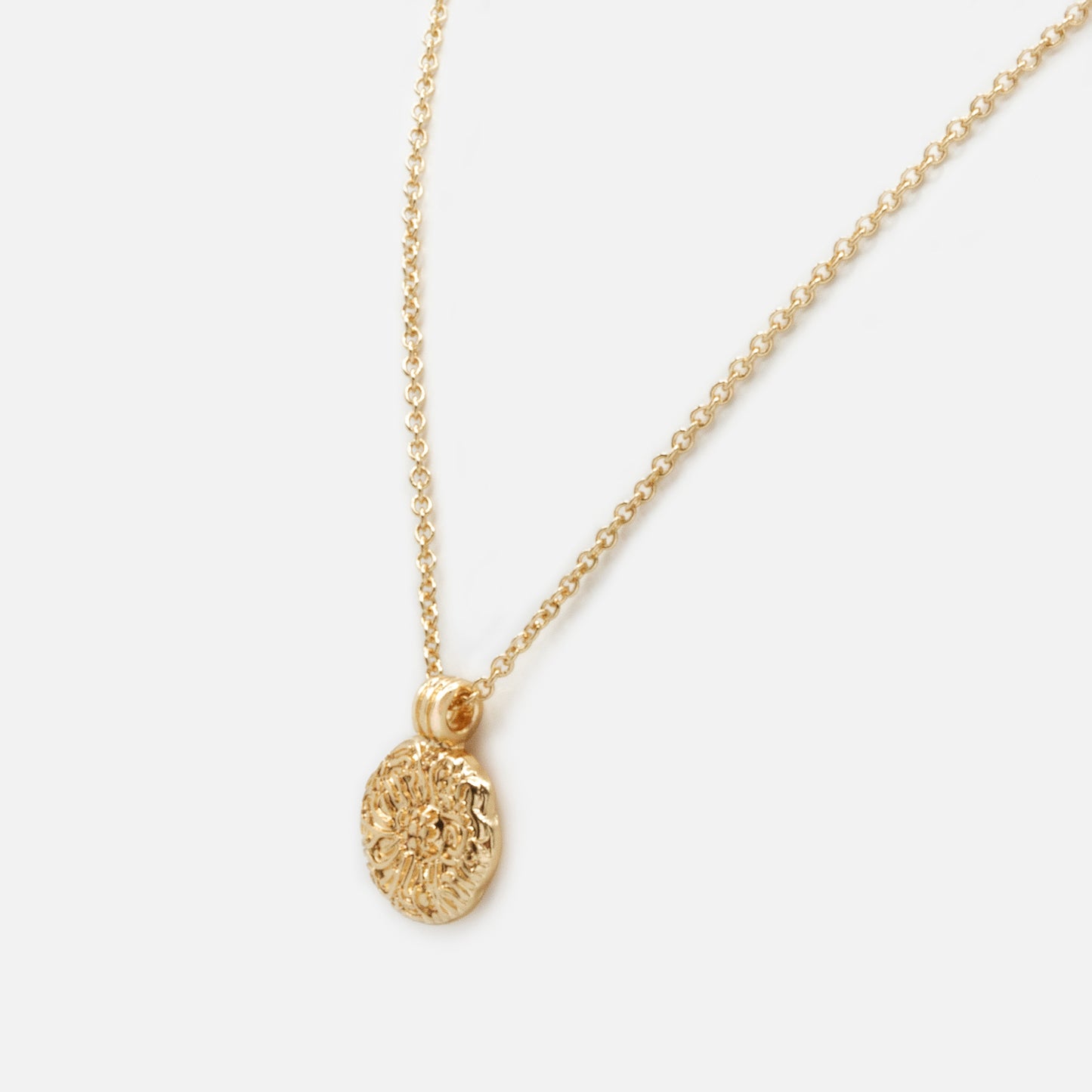Collier doré breloque fleur texturée - PR253N027GL