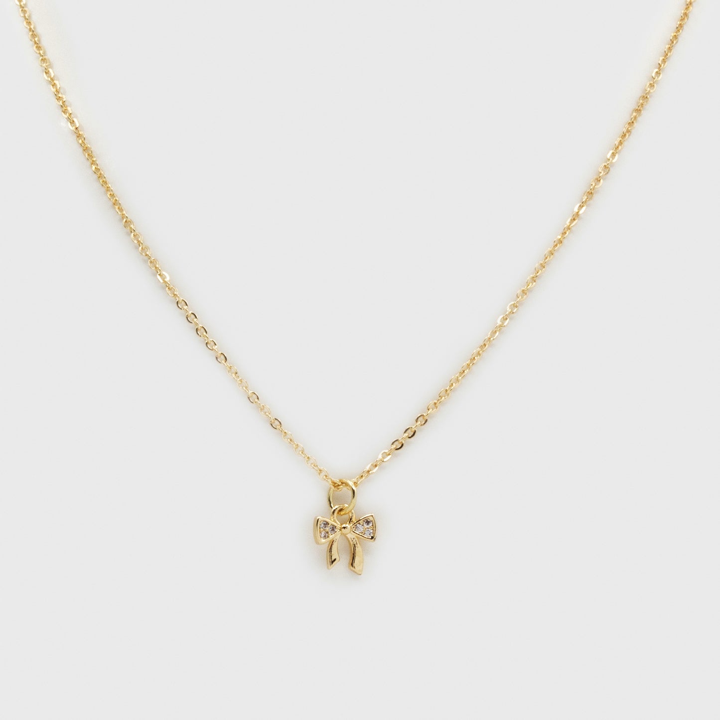 Collier doré breloque petite boucle avec zircons cubiques - PR253N030GL