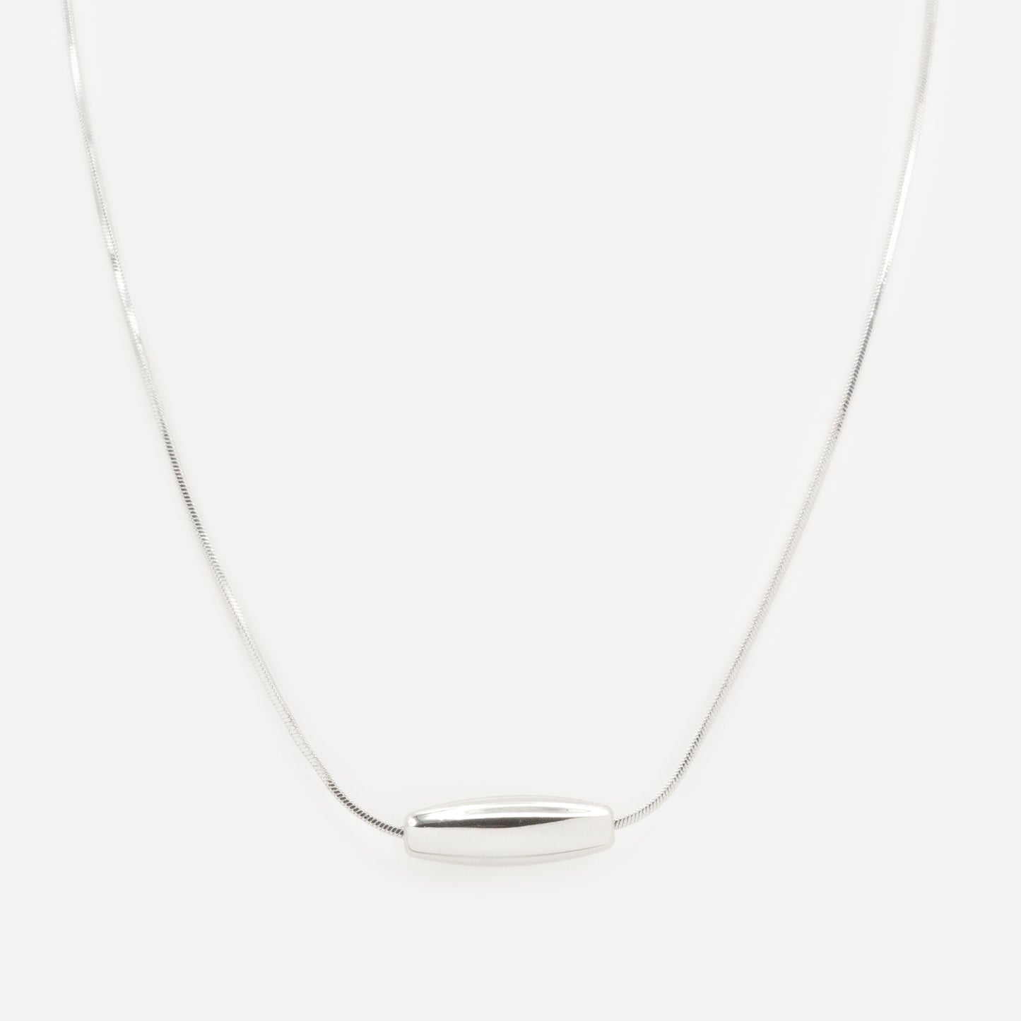 PR253N031SL - Collier argenté breloque bille allongée