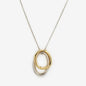 Two tone circular charms silvered necklace - PR253N032MM