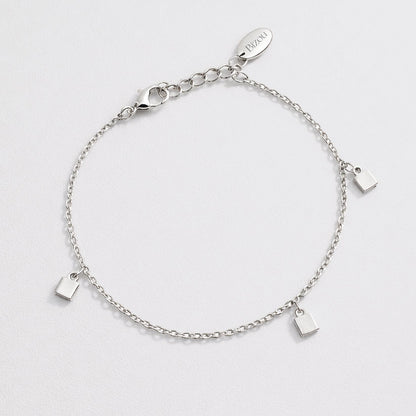 Silver-Tone Charm Bracelet with Small Square Charms