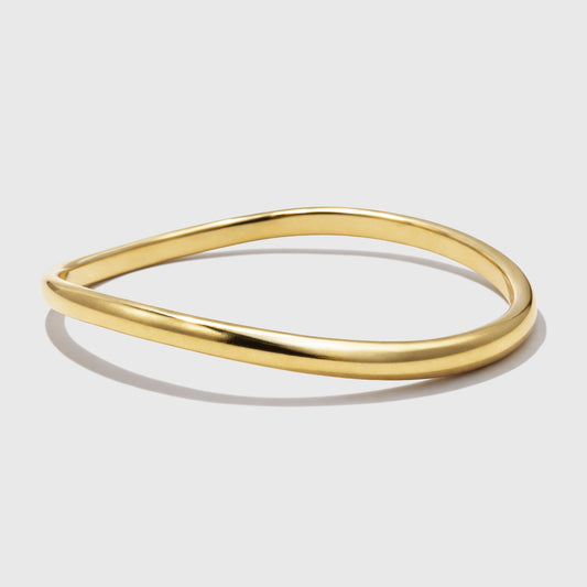 Gold-Tone Slightly Twisted Rigid Bangle Bracelet