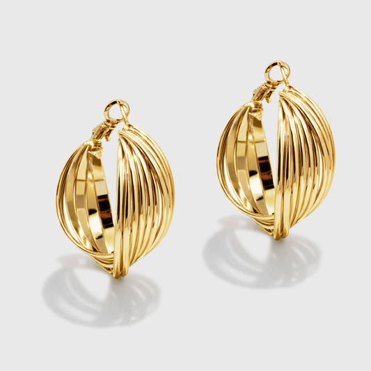 Gold-Tone Twisted Hoop Earrings