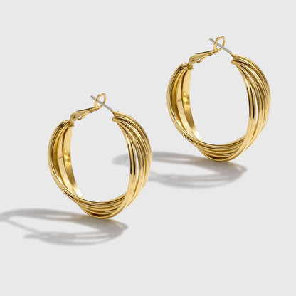 Gold-Tone Twisted Hoop Earrings