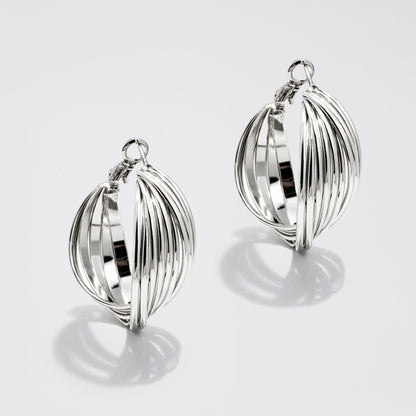 Silvered Twisted Earrings