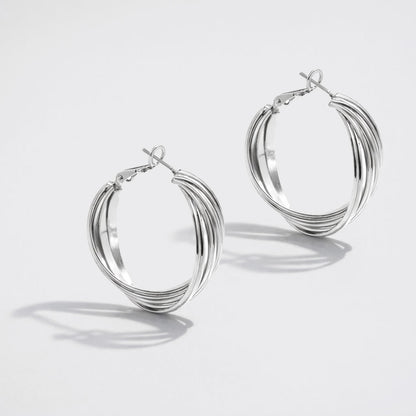 Silvered Twisted Earrings