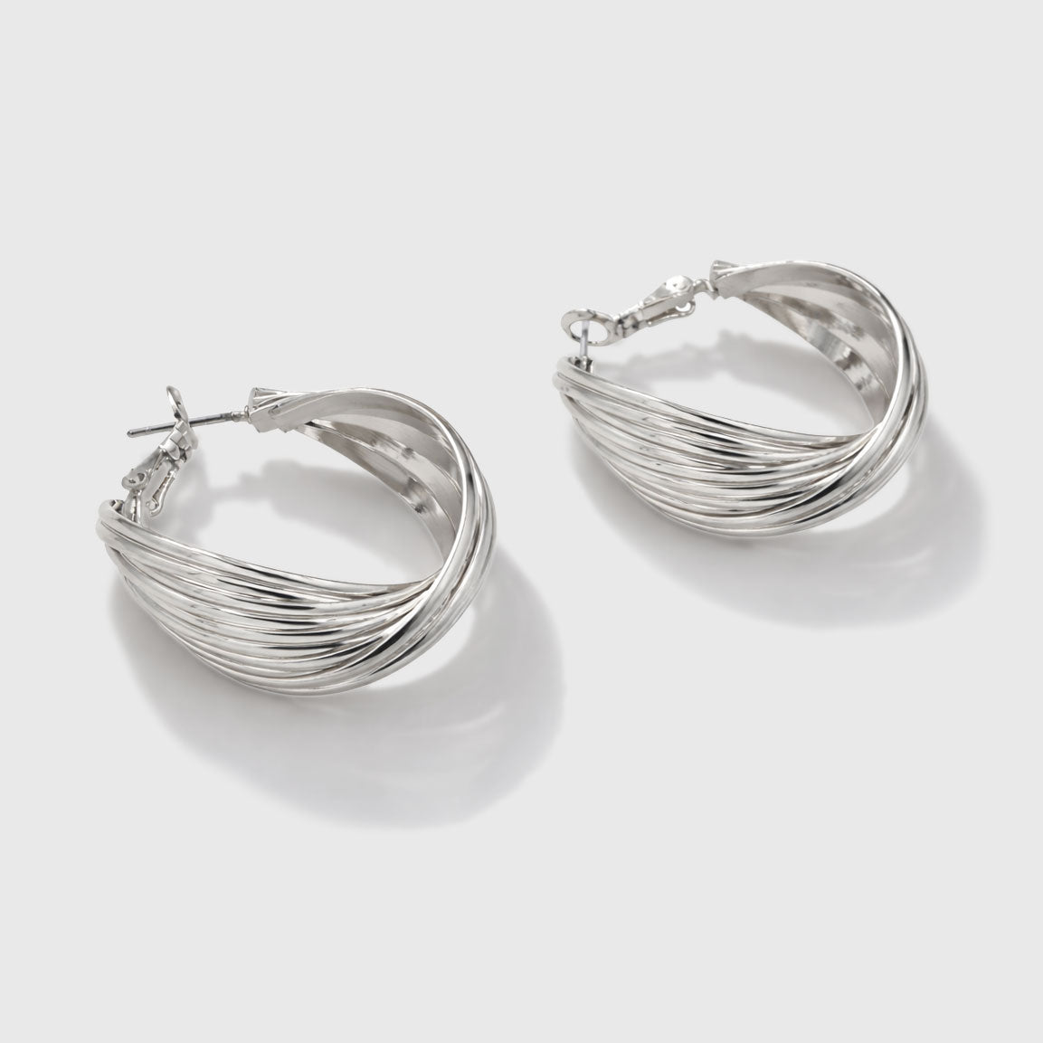 Silvered Twisted Earrings