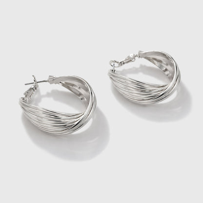 Silvered Twisted Earrings