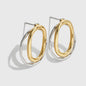 Two-Tone Layered Organic Circle Hoop Earrings