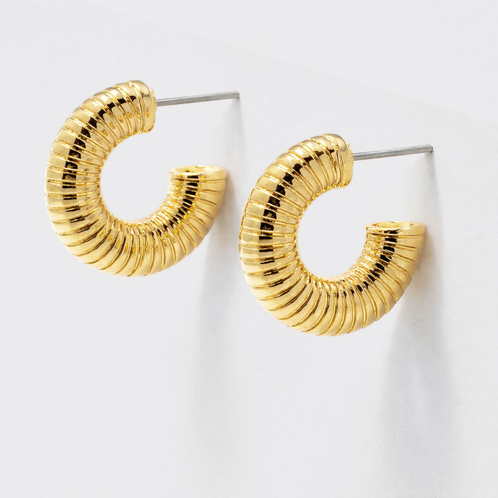 Set of 2 Gold-Tone Hoop and Drop Earrings