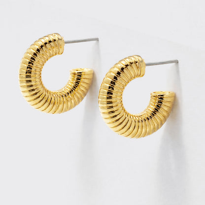 Set of 2 Gold-Tone Hoop and Drop Earrings