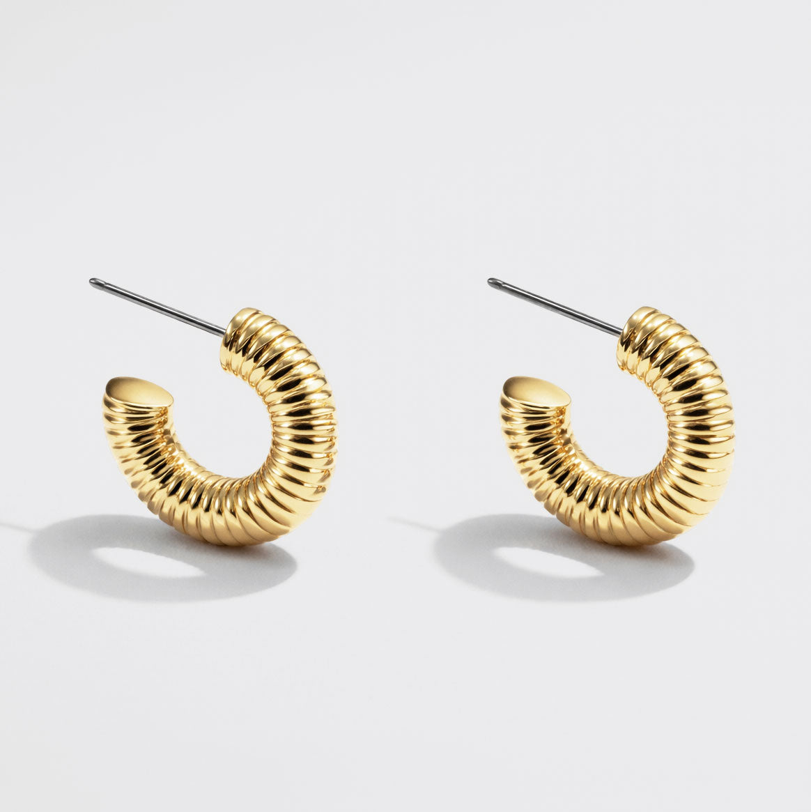 Set of 2 Gold-Tone Hoop and Drop Earrings