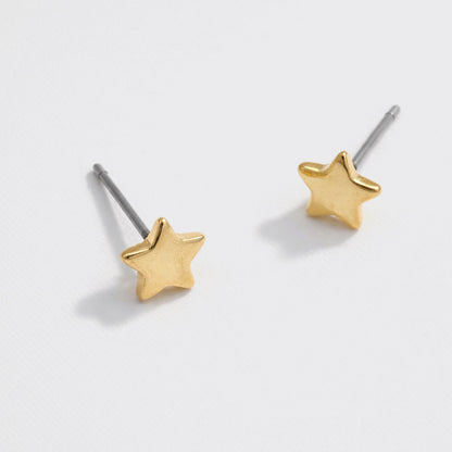 Set of 3 Gold-Tone Earrings Studs with Cowgirl Boots and Stars