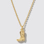 Gold-Tone Necklace with Cowgirl Boot Charm Pendant