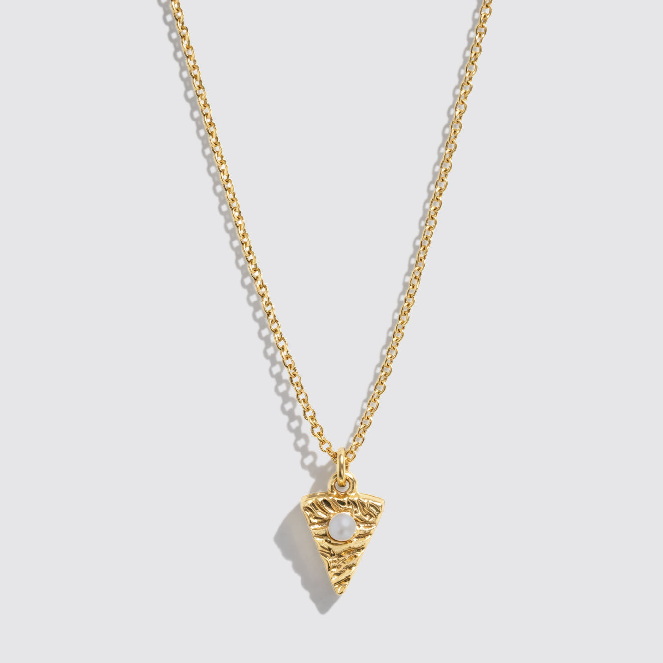 Gold-Tone Necklace with Pie Slice Charm Pendant