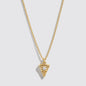 Gold-Tone Necklace with Pie Slice Charm Pendant