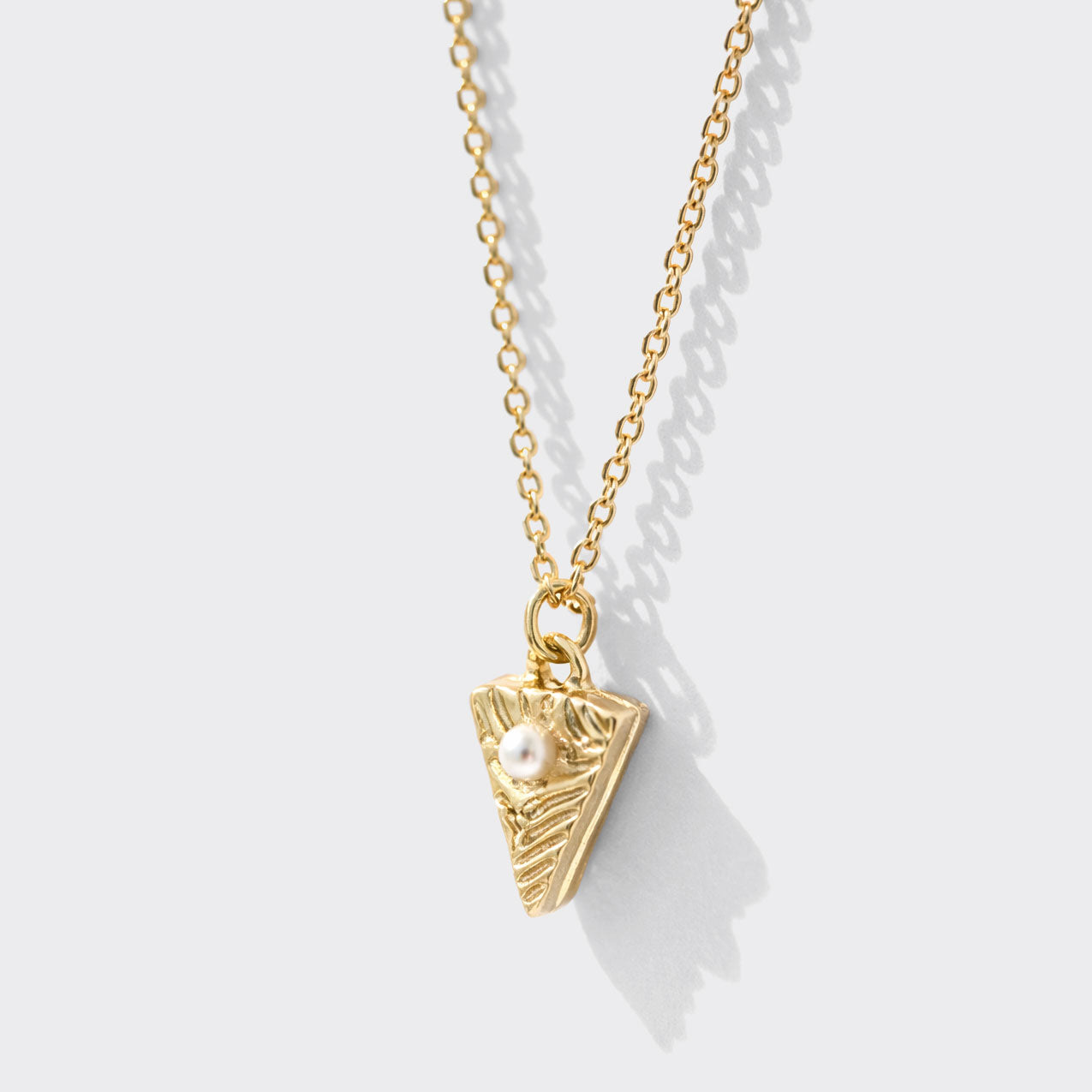 Gold-Tone Necklace with Pie Slice Charm Pendant
