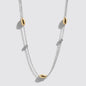 Silver-Tone Necklace with Two-Tone Beads