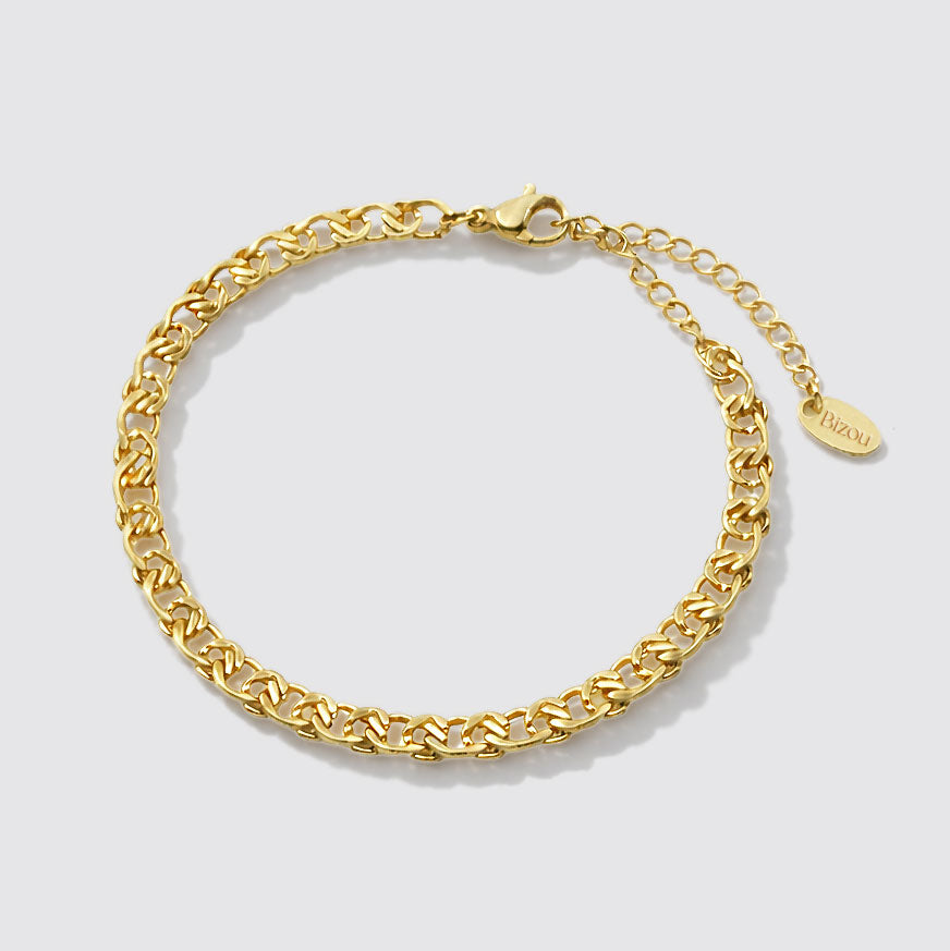 Golden Crossed Mesh Bracelet Stainless Steel