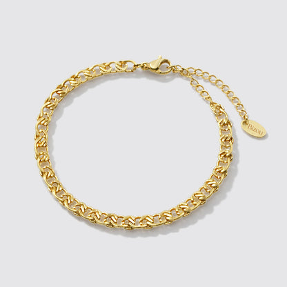 Golden Crossed Mesh Bracelet Stainless Steel