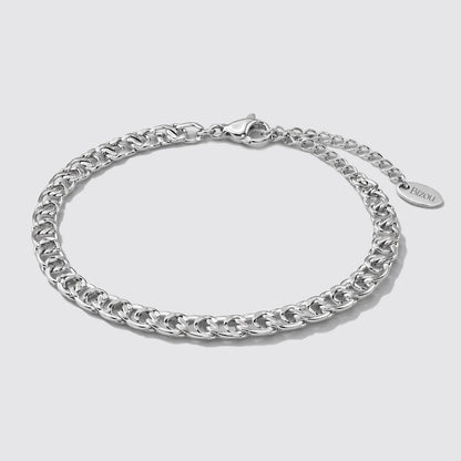 Silver Crossed Mesh Bracelet Stainless Steel