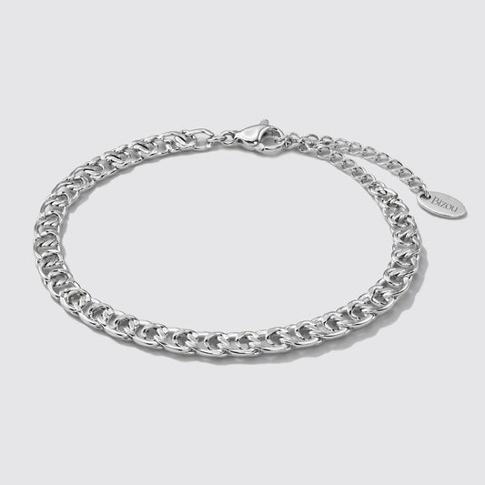 Silver Crossed Mesh Bracelet Stainless Steel