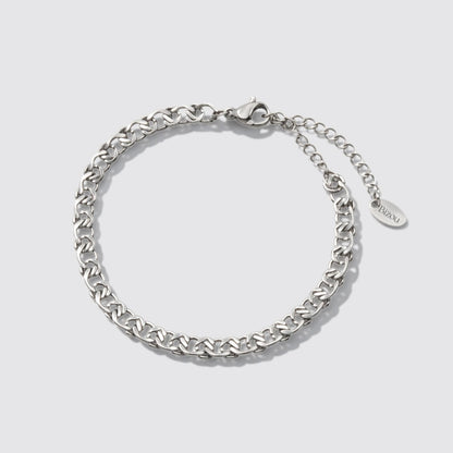 Silver Crossed Mesh Bracelet Stainless Steel