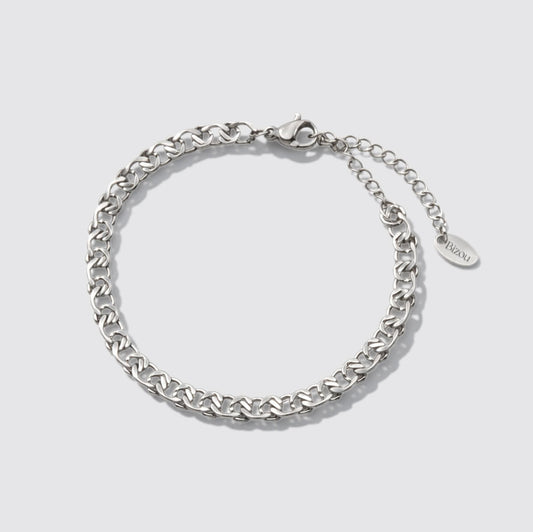 Silver Crossed Mesh Bracelet Stainless Steel