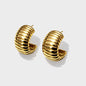 Boucles d'oreilles texturées dorées en acier inoxydable - SF251E016GL