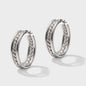 Boucles d'oreilles anneaux argentés à torsade centrale en acier inoxydable - SF251E024SL