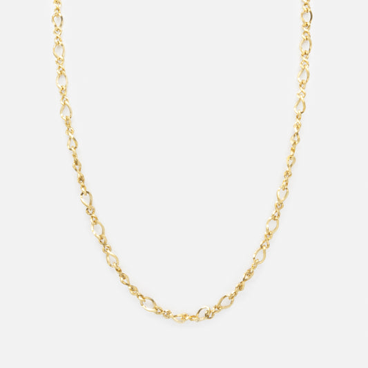 Large Golden Twisted Mesh Chain in Stainless Steel