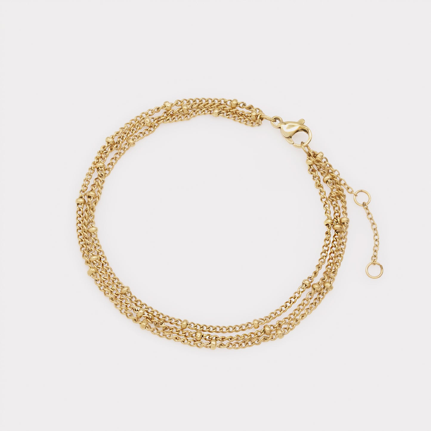 Triple beaded golden bracelet in stainless steel - SF253B024GL