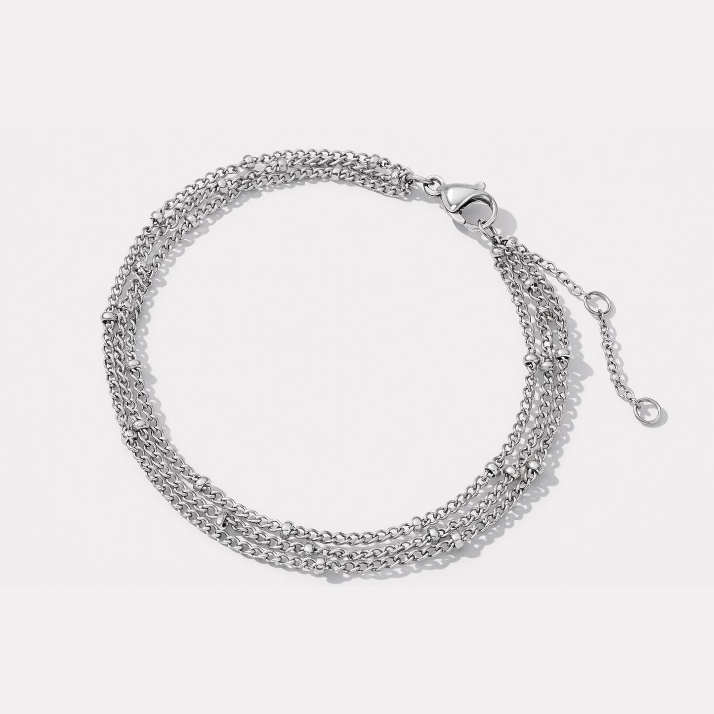 Triple beaded silvered bracelet in stainless steel - SF253B024SL