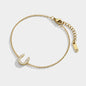 Horseshoe golden bracelet in stainless steel & cubic zirconia - SF253B026GL