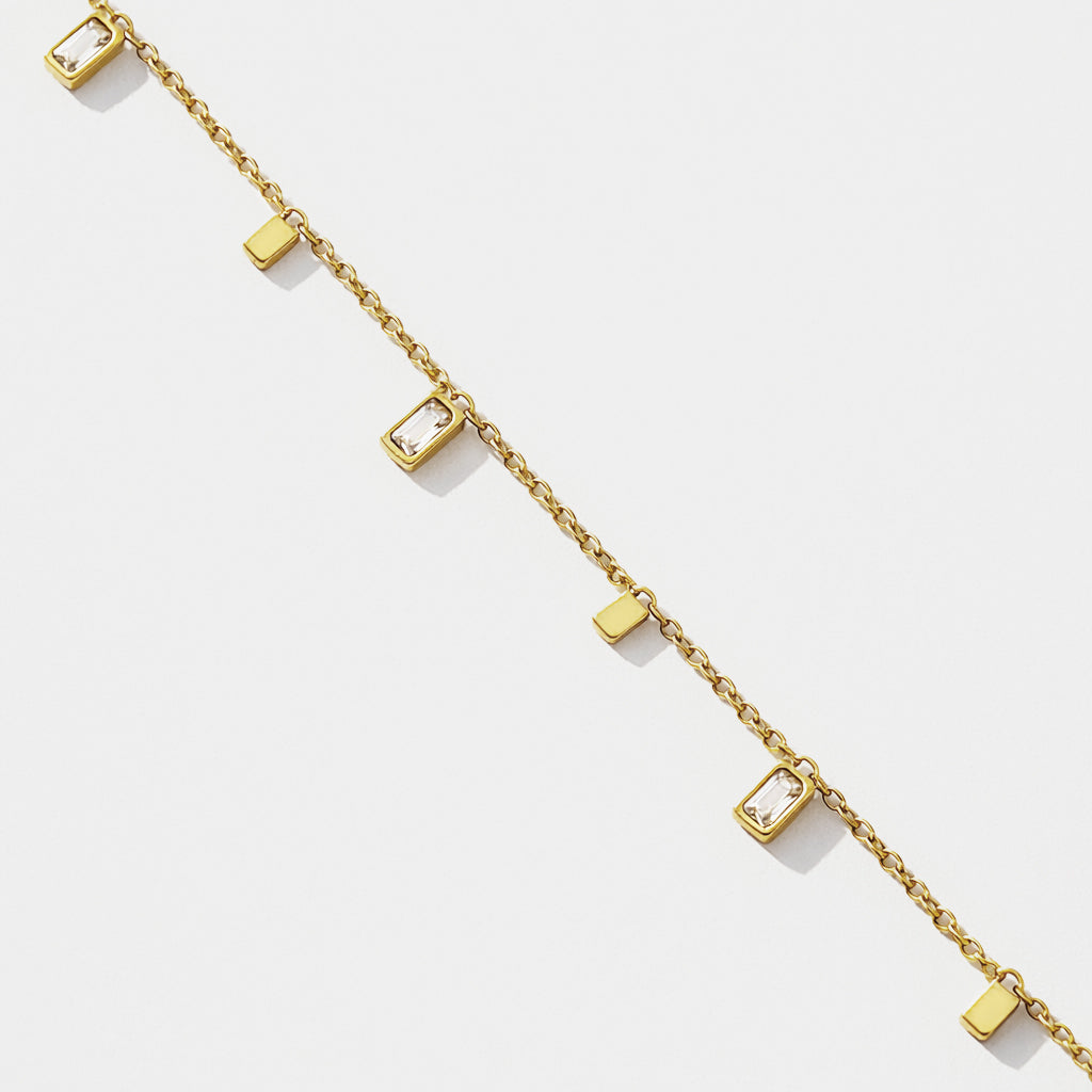 Rectangular charms golden bracelet in stainless steel - SF253B027GL