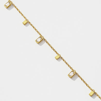 Rectangular charms golden bracelet in stainless steel - SF253B027GL