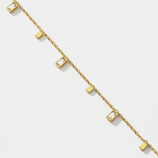 Rectangular charms golden bracelet in stainless steel - SF253B027GL