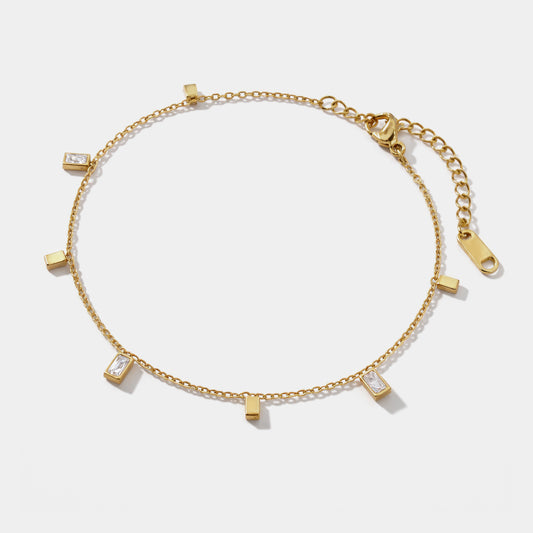 Rectangular charms golden bracelet in stainless steel - SF253B027GL