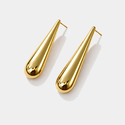 Boucles d'oreilles dorées allongées en acier inoxydable - SF253E002GL