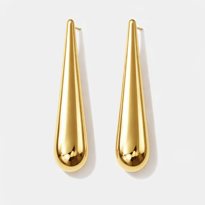 Boucles d'oreilles dorées allongées en acier inoxydable - SF253E002GL