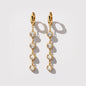 Boucles d'oreilles dorées en acier inoxydable suspension de zircons cubiques - SF253E005GL