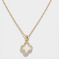 Flower charm golden necklace in stainless steel & cubic zirconia - SF253N018GL