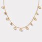 Flower charms golden necklace in stainless steel & cubic zirconia - SF253N020GL