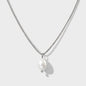Collier argenté en acier inoxydable breloque perle - SF253N021SL