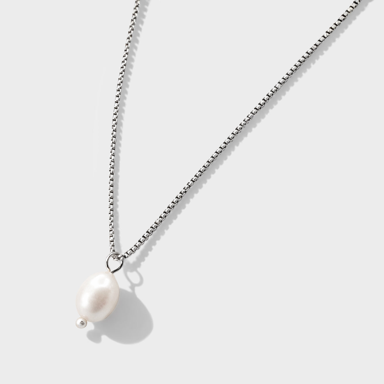 Collier argenté en acier inoxydable breloque perle - SF253N021SL