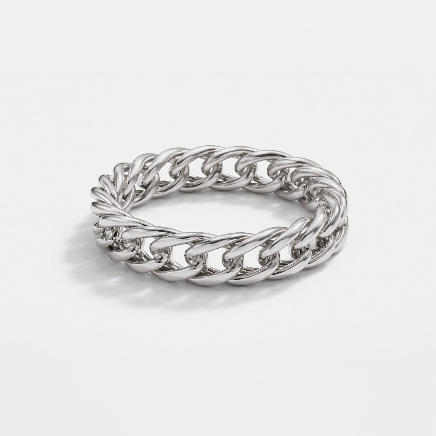 Bague mailles argentées en acier inoxydable - SF253R031SL