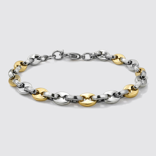 Two-Tone Bracelet Mariner Links in Stainless Steel