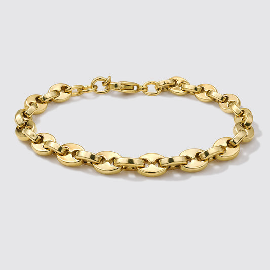 Golden Bracelet Mariner Links in Stainless Steel
