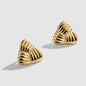 Golden Textured Triangle Earrings Stainless Steel
