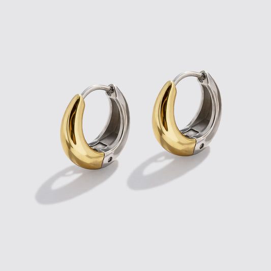 Two-Tone Huggies in Stainless Steel